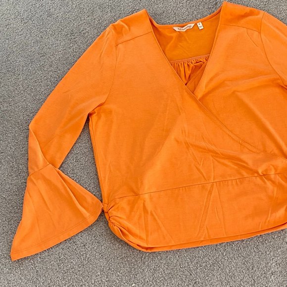 Soft Surroundings Orange Faux Wrap Long Sleeved Top US Medium NEW WITHOU… - Picture 5 of 8